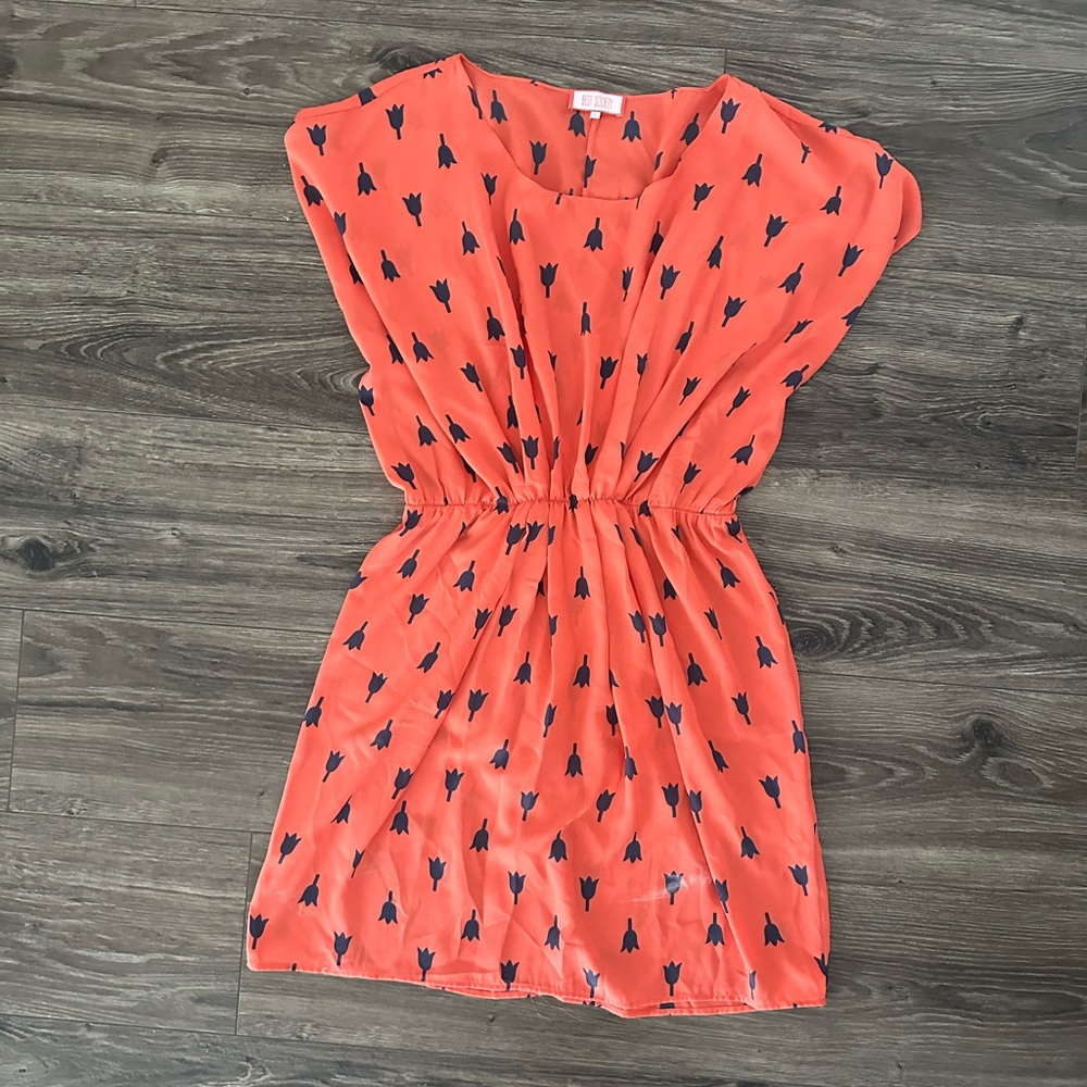 Best Society Coral Tulip Dress